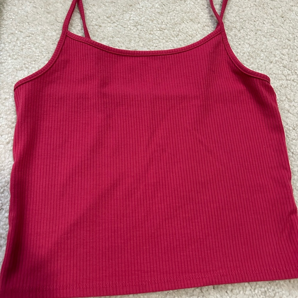 American Eagle Outfitters Ribbed Red Tank Top